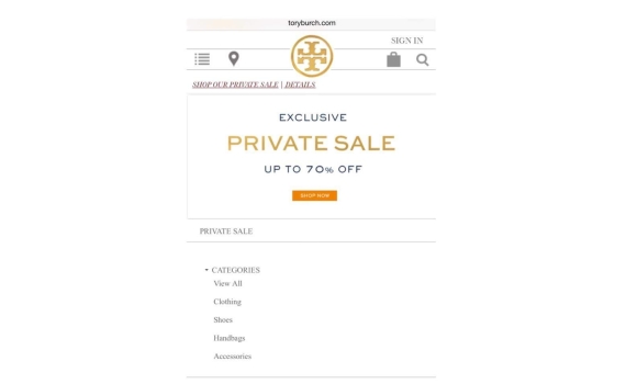 Tory Burch up to70% off