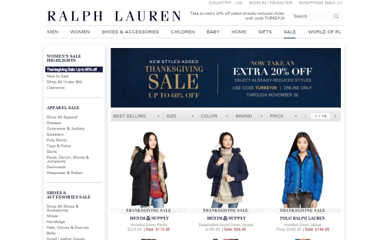 ​Ralph Lauren Sale Up to 60% off & Extra 20% Off!