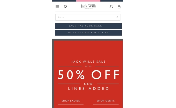 Jack Wills 50%off