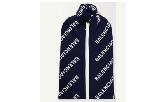 BALENCIAGA Intarsia wool-blend scarf