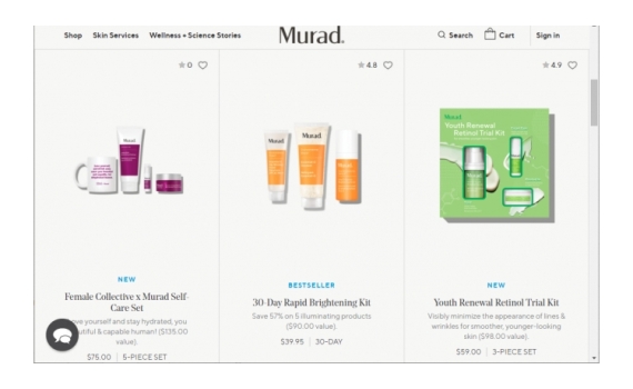 Murad Skin Care 精選護膚套裝相當於低至3折
