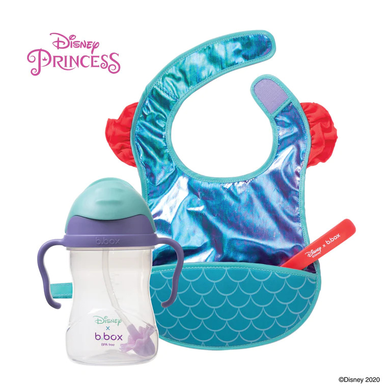 Disney – Ariel sippy cup and travel bib + spoon bu